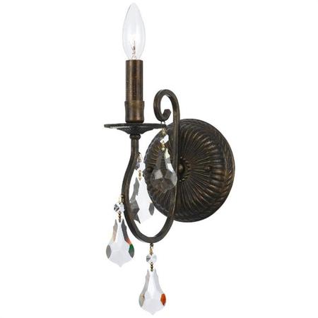 Crystorama Ashton 1 Light English Bronze Sconce 5011-EB-CL-S